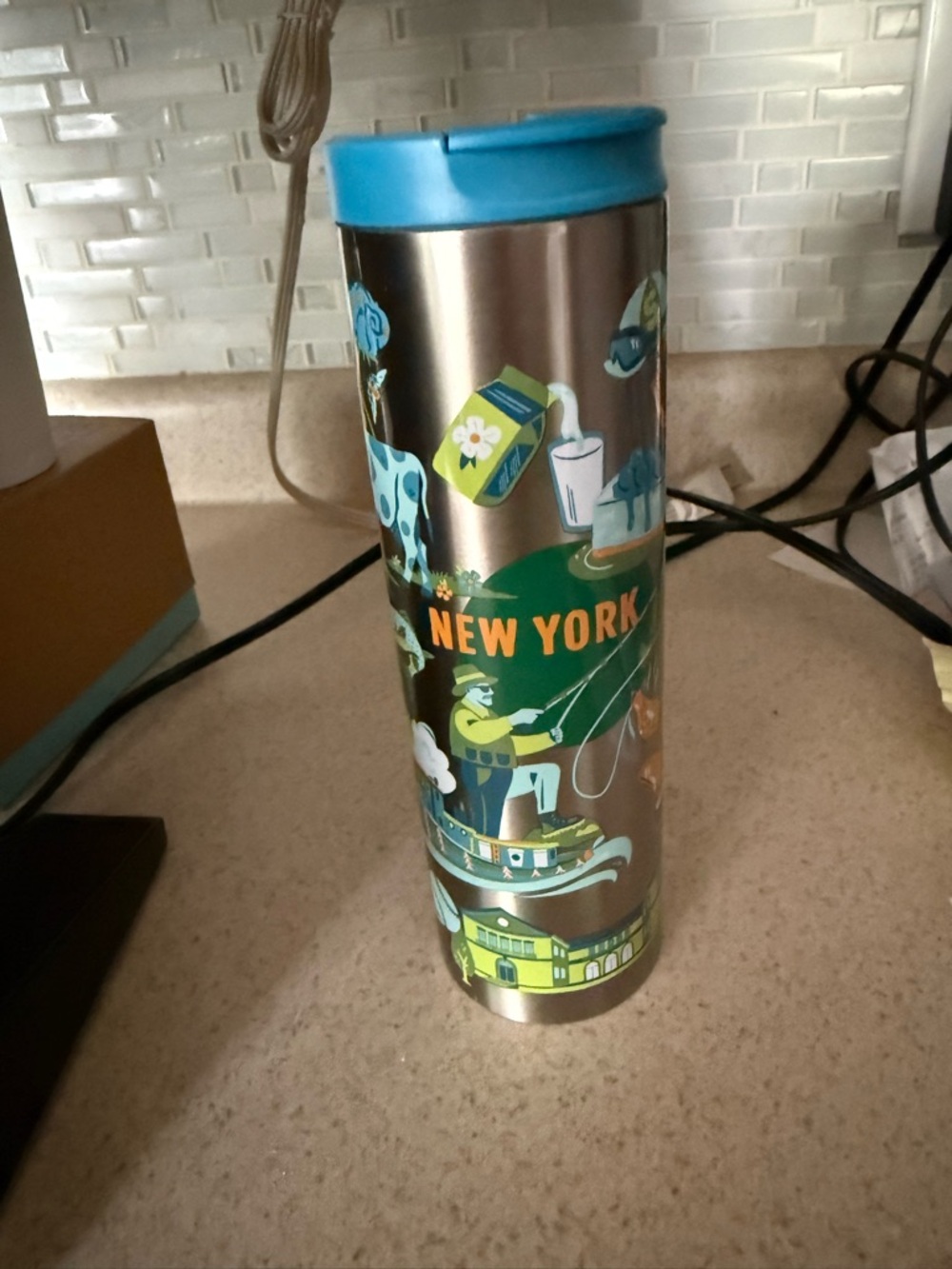 Starbucks 2025 NEW YORK 16oz Silver Stainless Steel Tumbler Bottom View